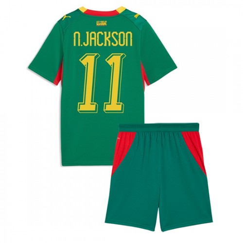 Senegal Nicolas Jackson #11 Vieraspaita Lapsille MM-kisat 2026 Lyhythihainen (+ Lyhyet housut)